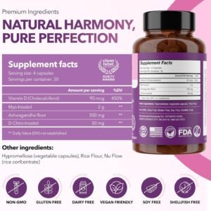 Intimate Rose Myo-Inositol & D-Chiro Inositol Supplement for Women - Hormone Balance & Ovarian Support for Women - Ideal 40:1 Ratio, Vitamin D3 + Ashwagandha - Image 8