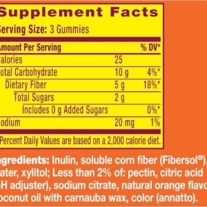 Metamucil Fiber Gummies for Adults, No Sugar Added Orange Flavor, 5g Prebiotic Plant Based Fiber Supplement Blend, 120 Count - Image 9