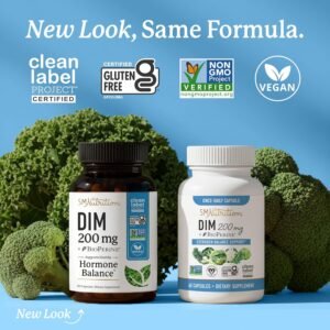 DIM Supplement 200 mg | Estrogen Balance for Women & Men | Hormonal Acne, Hormone Balance, Menopause & Antioxidant Support | Clean Label Project Certified, Vegan & Soy Free Diindolylmethane | 60 Ct. - Image 3