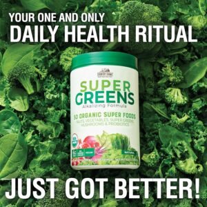 COUNTRY FARMS Organic Super Greens Natural Flavor, 50 Organic Super Foods, Packed with Fiber, USDA Organic Drink Mix, Fruits, Vegetables, Mushrooms & Probiotics, Supports Energy, 6g Fiber - Image 6